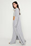 Women's Gray Melange Knitted Trousers Premium Viscose Soft Textured Standard Fit with Pockets Elastic Waist Comfortable - 5