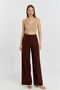 Brown Palazzo Wide Leg Woven Fabric Trousers