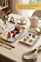Set of 2 Melamine Presentation Plates, Presentation Plate, Serving Plate - Patterned Unbreakable Serving Plate - Lemon - 5