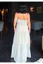 Women's Yellow Striped Flounce Chiffon Strap Lined Dress - 3