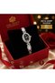 Women's Wristwatch Oval Case Silver Color Metal Band Quartz Analog Special Gift Boxed