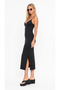 Black V-Neck Adjustable Strap Polyamide Dress - Slim Fit - 3