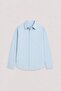Baby Blue Modal Blend Striped Men's Shirt