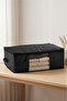 Set of 3 Large Size 70X50X25Cm Windowed Sofa Bed & Underbed, Quilt & Pillow Organizer Black - 5