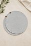 2 Pieces 35 cm Silver-Gray Color Placemats, Plate Mats / American Style - Stitched, Fireproof, Non-Removable
