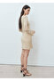 Embroidered Floral Pattern Knitted Dress - 4