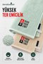 2-Piece Embroidered Sports Towel 30X90 cm Cotton Sweat Absorbent Fitness Pilates Boxing Tennis Mint Beige - 3