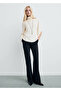 High Collar Asymmetrical Sleeve Blouse - 2