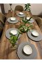 6 Pieces Black Jute Placemats / American Service Lux Presentation Plate Coasters Placemat Gift - 3