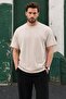 Stone Color Crew Neck Men's T-Shirt 6175