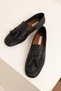 Genuine Leather Women's Black Adeen Pompom Handmade Ballerinas - 2