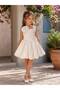 Girl's Balloon Skirted Square Neck Floral Detailed Princess Model Graduation and Special Occasion Evening Dress - 4