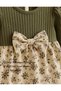 Baby Girl Knitwear Top and Floral Patterned Skirt Dress - Long Sleeve Stylish Model - 3