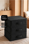 3-piece set 53 x 44 x 21 cm under bed & closet organizer, quilt & pillow storage bag - black