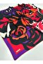 Silk Scarf - 9170D-01 - Sura - Purple, Black, Pomegranate - 2