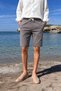 Elastic Waist-laced, Regular Fit, Summer, Old Money Culture, Linen (linen), Woven shorts