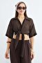 Striped Jacquard Tie Crop Shirt - 3