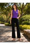 Polo Neck Sleeveless Plain Detailed Stretchy Knitwear - 5
