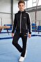 Boy's Potential Thick Striped Hooded Straight-Leg Diver Fabric Tracksuit Set Esf7017 - 3