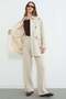 Floral Embroidered Trench Coat with Elastic Waist - 4