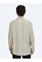 Beige Regular Fit Long Woven Casual 100% Cotton Shirt - 5