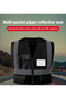 black HACHANLUN Black Reflective Vest Vest Reflective Vest Traffic Riding Vest Overalls Multi-pocket - 6