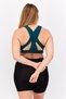 Women Brand Logo Padded Training Sports Bra, Teal Green/White - 3