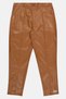 Women Skinny Fit Leather Straight Pants, Brown - 3
