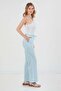 Striped Tie Waist Palazzo Pants - 3
