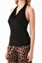 Halter Neck Degaje Collar Blouse - 7