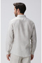 Haki Beyaz Keten Gömlek - 5