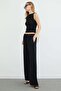 Lace-Up Palazzo Trousers with Elastic Waist - 2