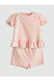 Nevavm Farkıyla Oval Collar Baby Girl Blouse and Shorts 2-Piece Set