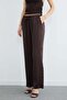 Elastic Waist Pocketed Palazzo Satin Trousers - 7