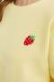3 Thread Strawberry Embroidered Crop Sweatshirt - 7