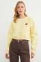 3 Thread Strawberry Embroidered Crop Sweatshirt - 6