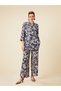 Trendlucky Women's Patterned Trousers with Elastic Waist and Difference in Color