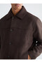 Brown Comfortable Fit Men's Suede Coat - 3