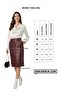 Burgundy Lina Midi Genuine Leather Women's Skirt with Slit Detail - 7