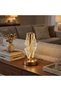 Cross-Curved Inverted Crystal Glittery Led Table Lamp – Gold Body, Touch Control, 3-Level Light Adjustment - 2