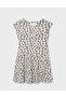 Girl's Backless Leopard Print Dress 8-18 Years Old Kemi̇n - 3