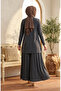 Sandy Fabric Blouse Pants Hijab Double Set 5632-02 Smoked - 4