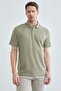 Honeycomb Fabric Snap Fastener Polo Collar T-Shirt - 3