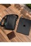 Men's Black Genuine Leather Hand and Shoulder Bag Medium Size Father's Day Gift - 3
