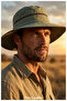 Unisex Wide Brim Mesh Foldable Safari Sun Hat Adjustable Drawstring Camping and Fishing Hat - 2