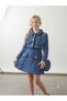 Girl's Gold Button and Striped Piping Detailed Crop Jacket Skirt Chain Strap Bag Set of 3 - 3