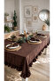 Pearl Ruffled Dark Brown Tablecloth