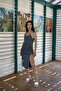 Women's Backless, Slit, Fitted Bow Dress - 3