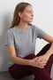 Women's Comfort Fit Basic M.Gray Loose T-Shirt - 4
