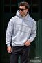 Karmelanj Hooded Pocket Detailed Striped Men's Sweatshirt 7063